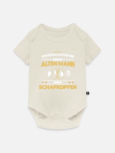 Schafkopfen Schafkopf Kartenspiel Spielkarten - Baby Premium Kurzarmbody - Naturweiß