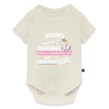 Hebamme Hebammen Entbindungspflegerin Beruf Spruch - Baby Premium Kurzarmbody - Naturweiß - Vorne