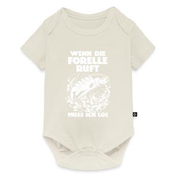 Wenn die Forelle ruft muss ich los - Angler - Baby Premium Kurzarmbody - Naturweiß - Vorne