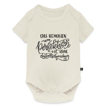 Perfektion und Zeitverschwendung - Baby Premium Kurzarmbody - Naturweiß - Vorne
