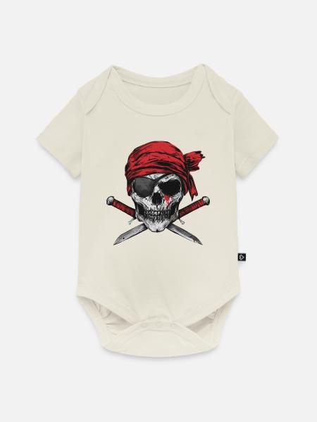 Pirat - Baby Premium Kurzarmbody - Naturweiß
