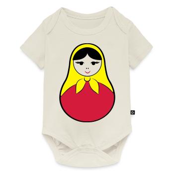 Matroschka / Babuschka - russische Puppe in Puppe - Baby Premium Kurzarmbody - Naturweiß - Vorne