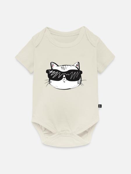 cat - Baby Premium Kurzarmbody - Naturweiß