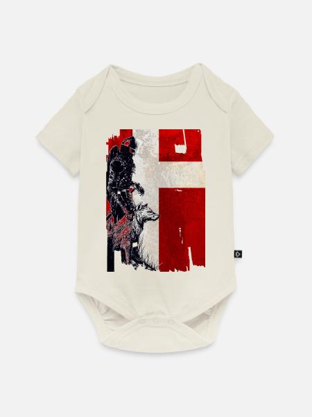 Wikinger Wolf Dänemark - Baby Premium Kurzarmbody - Naturweiß