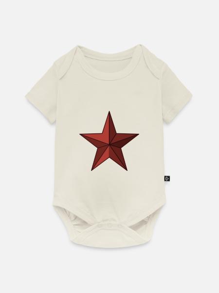 Red Star - Baby Premium Kurzarmbody - Naturweiß