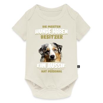 Australian Shepherd Tshirt - Aussie Shirt - Baby Premium Kurzarmbody - Naturweiß - Vorne