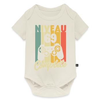 Niveau 69 complete, Cadeau Anniversaire 69 ans - Body à manches courtes Premium Bébé - blanc cassé - Devant