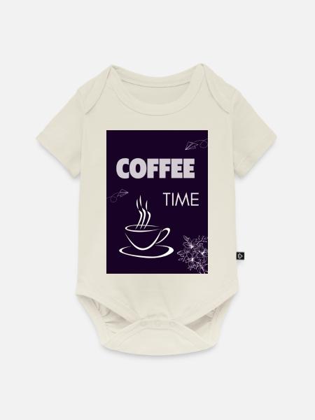 Coffee Time - Baby Premium Kurzarmbody - Naturweiß