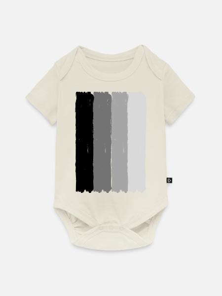 Stylisches Design Grau - Baby Premium Kurzarmbody - Naturweiß