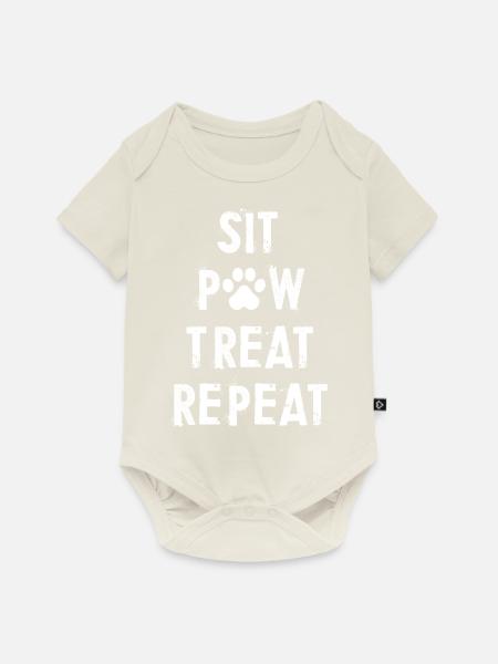 Hund Dog - Baby Premium Kurzarmbody - Naturweiß
