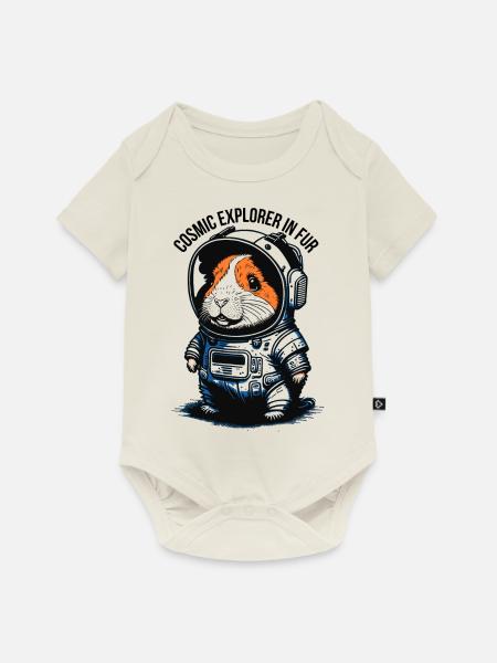 Pelziger Raumfahrer - Baby Premium Kurzarmbody - Naturweiß