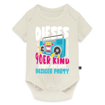 Dieses 90er Kind kennt jede gute 90ziger Party - Baby Premium Kurzarmbody - Naturweiß - Vorne