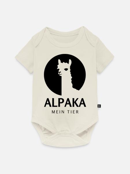 Flauschiges Alpaka-Gefühl - Baby Premium Kurzarmbody - Naturweiß