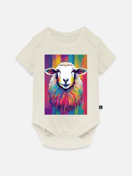 Buntes Schaf - Baby Premium Kurzarmbody - Naturweiß
