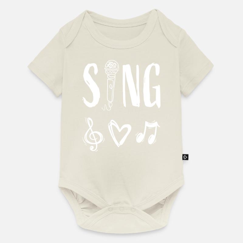 Musique Chanteuse Chanteuse Microphone - Body à manches courtes Premium Bébé - blanc cassé
