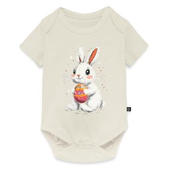 Easter Bunny with Easter Egg Vintage - Baby Premium short-sleeve bodysuit - off white - Front