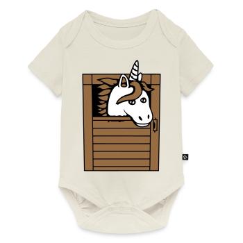 Licorne Cheval Cheval Écurie Poney Cheval Peeps Mignon - Body à manches courtes Premium Bébé - blanc cassé - Devant