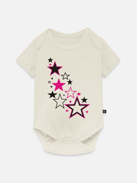Stars - Baby Premium Kurzarmbody - Naturweiß