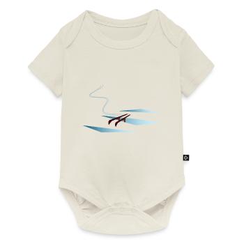 Skieur dans une crevasse - Body à manches courtes Premium Bébé - blanc cassé - Devant