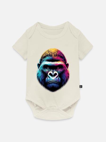 Gorilla - Baby Premium Kurzarmbody - Naturweiß