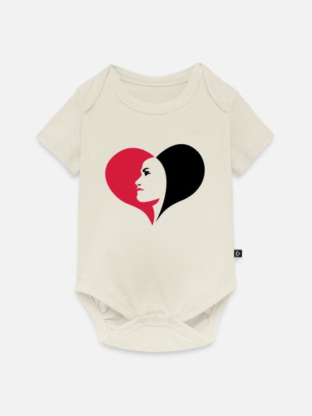 Elsässer Herzens - Baby Premium Kurzarmbody - Naturweiß