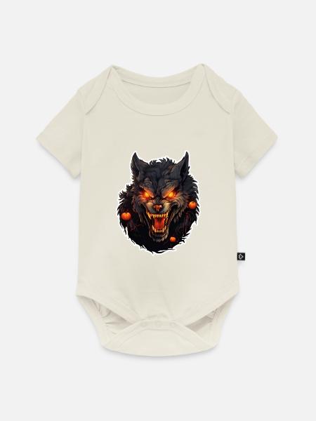 Werwolf mit Halloween - Baby Premium Kurzarmbody - Naturweiß