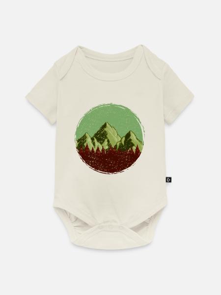 Berge Wald Symbol - Baby Premium Kurzarmbody - Naturweiß