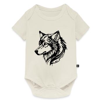 Tête de loup - Body à manches courtes Premium Bébé - blanc cassé - Devant