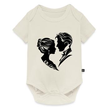 Ehepaar Hochzeit Silhouette - Baby Premium Kurzarmbody - Naturweiß - Vorne
