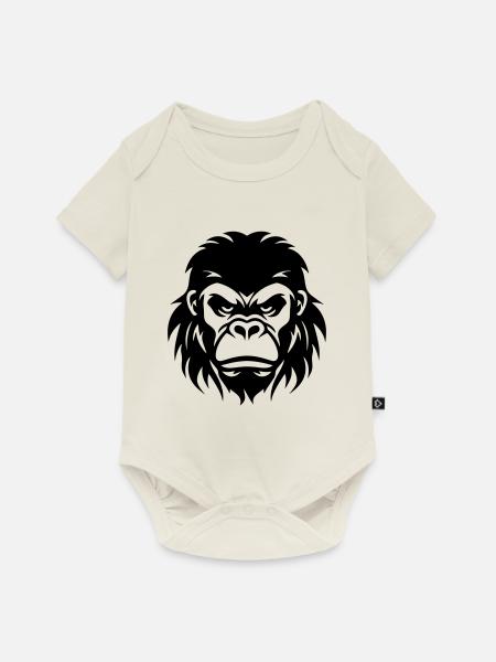 Gorilla Kopf - Baby Premium Kurzarmbody - Naturweiß