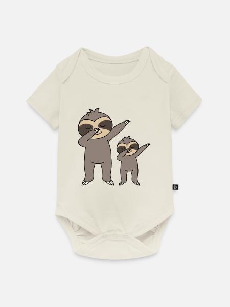 Dabbing Faultiere - Baby Premium Kurzarmbody - Naturweiß