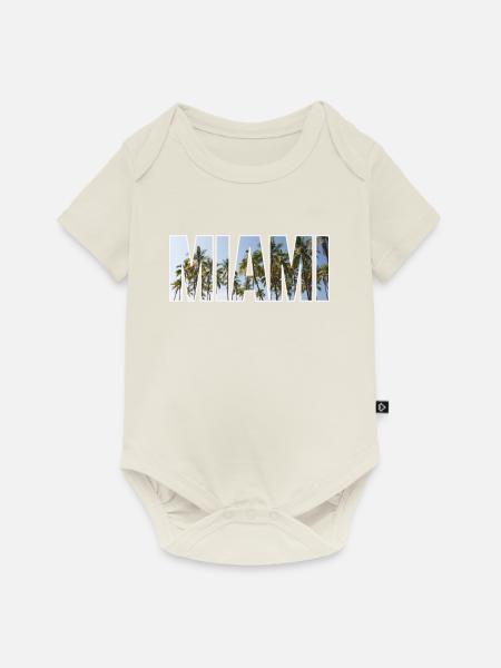Miami - Baby Premium Kurzarmbody - Naturweiß