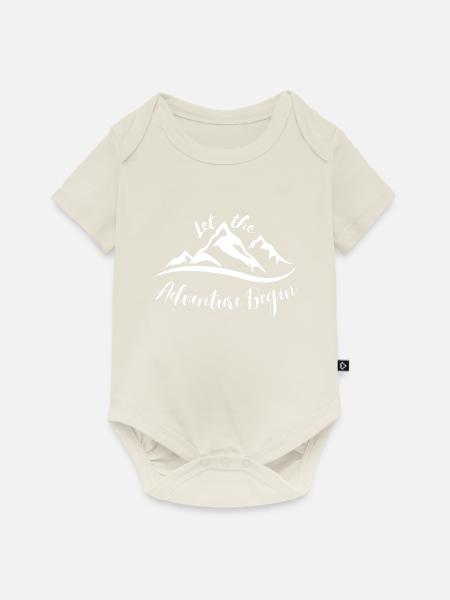 Let The Adventure Begin - Berge - Baby Premium Kurzarmbody - Naturweiß