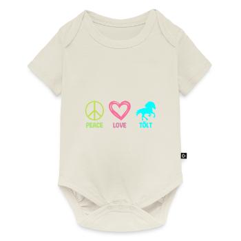 Tölt Icelandic horse Icelandic horse Peace Love - Baby Premium short-sleeve bodysuit - off white - Front