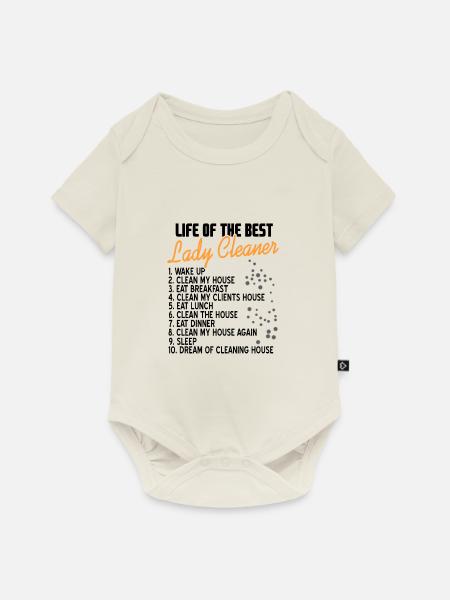 Putzfrau Geschenk - Baby Premium Kurzarmbody - Naturweiß