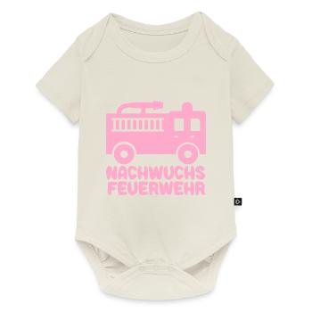 Feuerwehr mit Feuerwehrauto Baby Mädchen Pink - Baby Premium Kurzarmbody - Naturweiß - Vorne