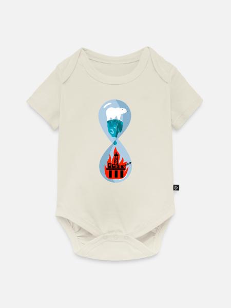 Eisbär Klima Klimawandel - Baby Premium Kurzarmbody - Naturweiß