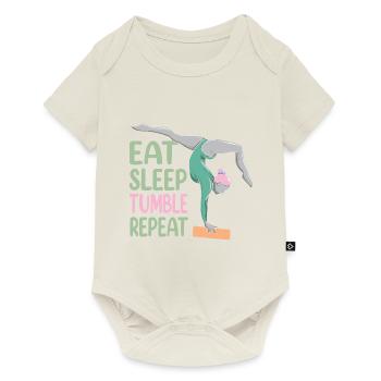 Manger Dormir Tumble Répéter Gymnastique Drôle Gymnaste - Body à manches courtes Premium Bébé - blanc cassé - Devant