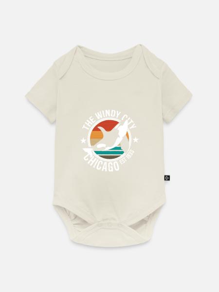 Chicago - Baby Premium Kurzarmbody - Naturweiß