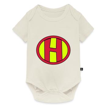 Super, Superheld, Superheldin, Hero, H - Baby Premium short-sleeve bodysuit - off white - Front