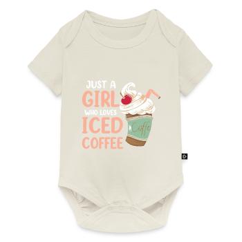 Just A Girl Who Loves Iced Coffee - Baby Premium Kurzarmbody - Naturweiß - Vorne