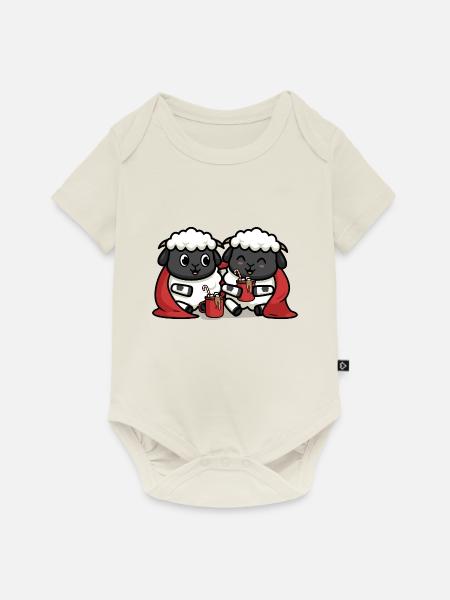 Kuschelige Schafe - Baby Premium Kurzarmbody - Naturweiß