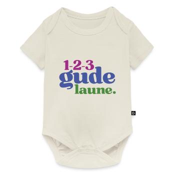 123 Gude Laune - Spruchmotiv für gute Laune - Baby Premium Kurzarmbody - Naturweiß - Vorne