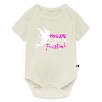Probleme löse ich mit Feenstaub Spruche Märchen - Baby Premium Kurzarmbody - Naturweiß - Vorne