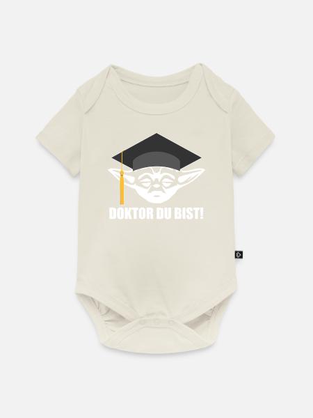 Promotion Geschenk Doktor Doktortitel Doktorhut - Baby Premium Kurzarmbody - Naturweiß