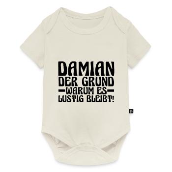 Prénom Damian - Body à manches courtes Premium Bébé - blanc cassé - Devant