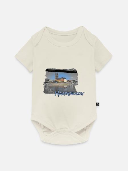 Magdeburger Dom- Sternbrücke - Baby Premium Kurzarmbody - Naturweiß