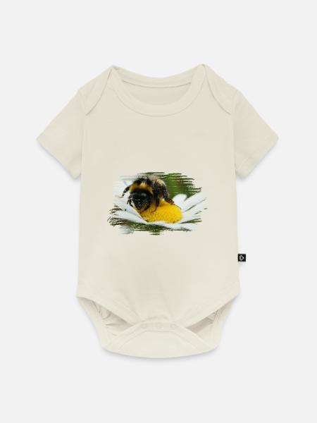 Hummeln gehört zu den Wildbienen - Baby Premium Kurzarmbody - Naturweiß
