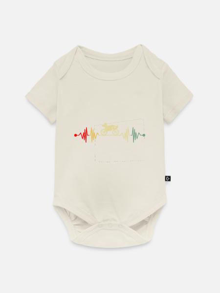 Liegefahrrad Liegerad Herzschlag Retro - Baby Premium Kurzarmbody - Naturweiß