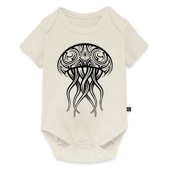 Tatouage tribal de méduse - Body à manches courtes Premium Bébé - blanc cassé - Devant